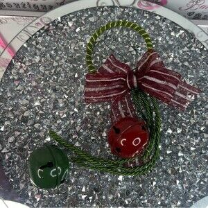 Festive Red & Green Jingle Bell Hanging Ornament - Holiday Decor